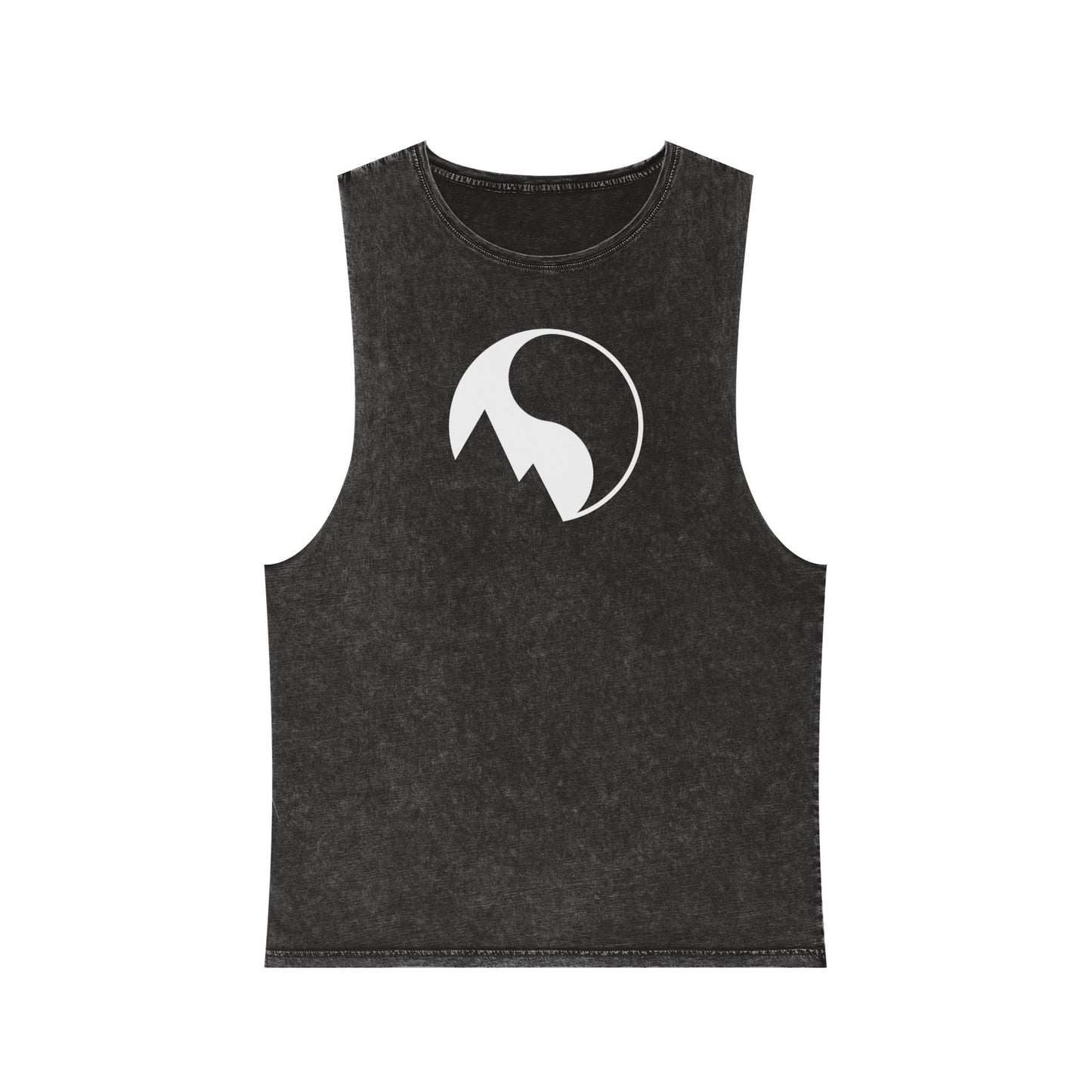 Unisex Stonewash Tank Top with Mountain Design