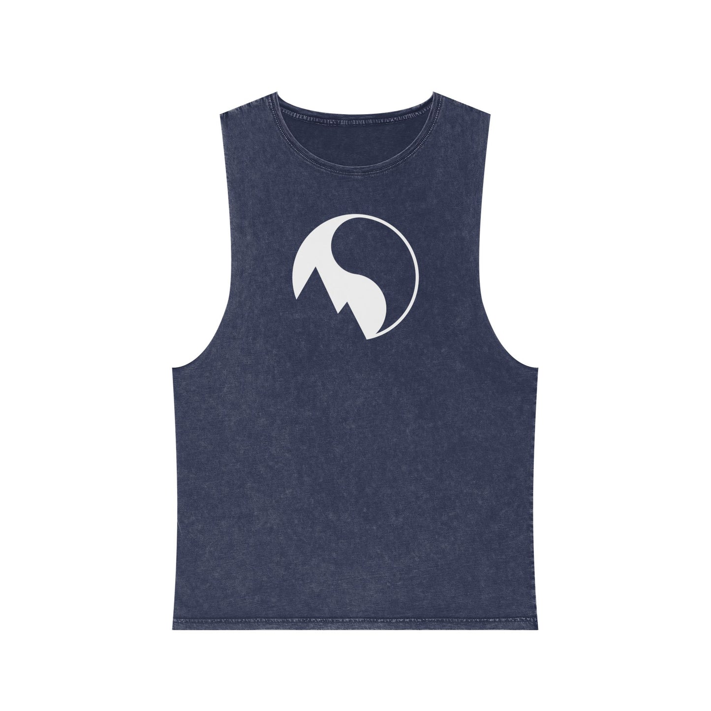 Unisex Stonewash Tank Top with Mountain Design